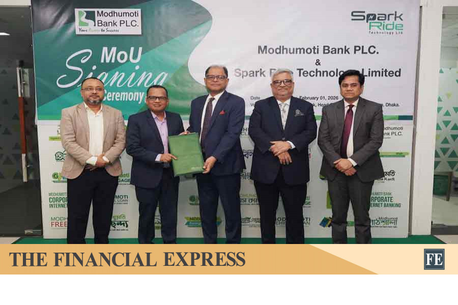 Modhumoti Bank signs MoU with Spark Ride Technology
