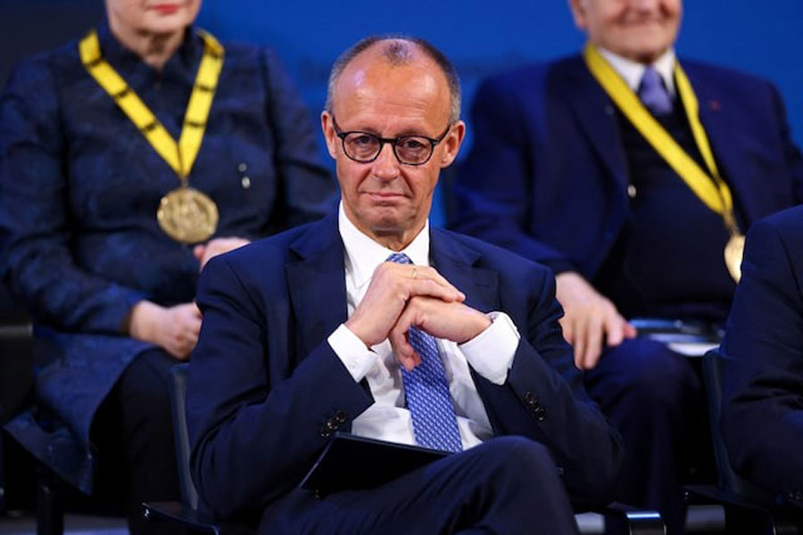 German Chancellor Friedrich Merz attends the International Charlemagne Prize (Karlspreis) 2025 ceremony in Aachen, Germany, May 29, 2025.