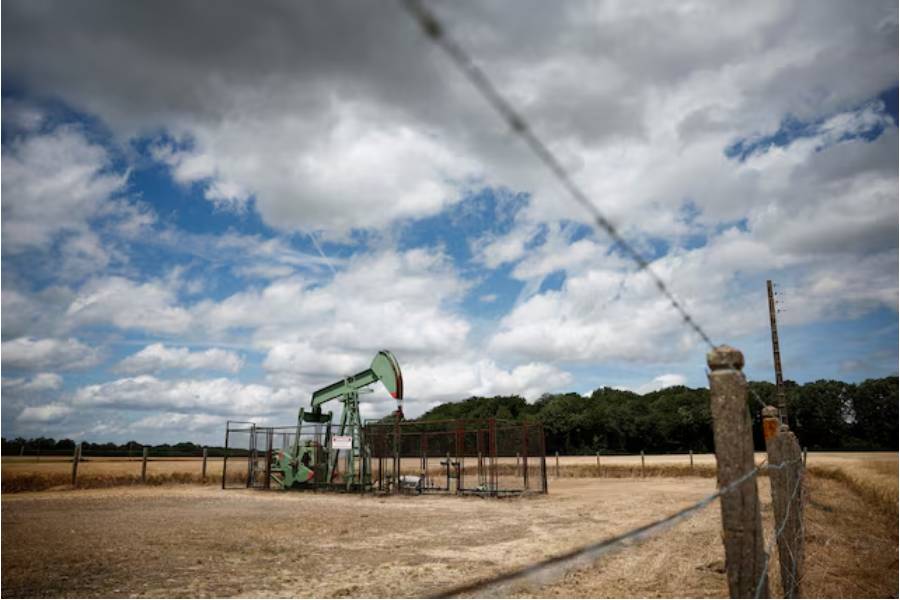 A pumpjack operates at the Vermilion Energy site in Trigueres, France, June 14, 2024.
