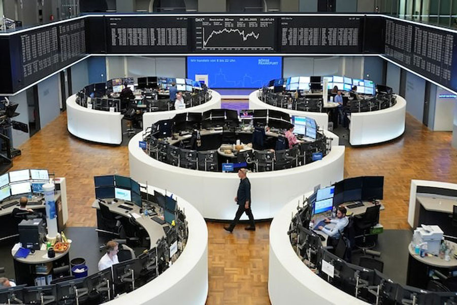 The German share price index DAX graph is pictured at the stock exchange in Frankfurt, Germany, May 30, 2025.