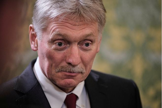 Dmitry Peskov in a meeting at the Kremlin in Moscow, Russia May 10, 2025. Pavel Bednyakov/Pool via REUTERS