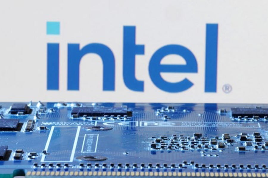 Intel logo is seen near computer motherboard in this illustration taken on January 8, 2024 — Reuters/File
