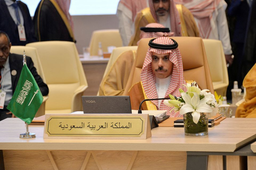 Saudi Arabia's Foreign Minister Prince Faisal bin Farhan Al Saud attends Arab league's foreign ministers meeting ahead of the Arab Summit, in Jeddah, Saudi Arabia on May 17, 2023 — Saudi Press Agency Handout via REUTERS/Files
