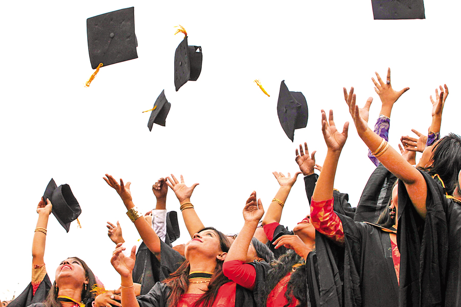 A group of students celebrates their graduation degree at a convocation ceremony of a university —FE File Photo