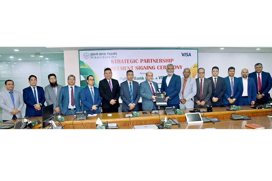 Pubali Bank PLC signs agreement with VISA Worldwide Pte Limited
