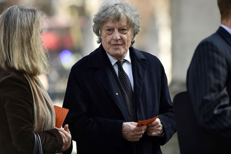 Playright Tom Stoppard arrives for a Service of Thanksgiving for the life and work of Lord Snowdon at Westminster Abbey in London, Britain April 7, 2017.