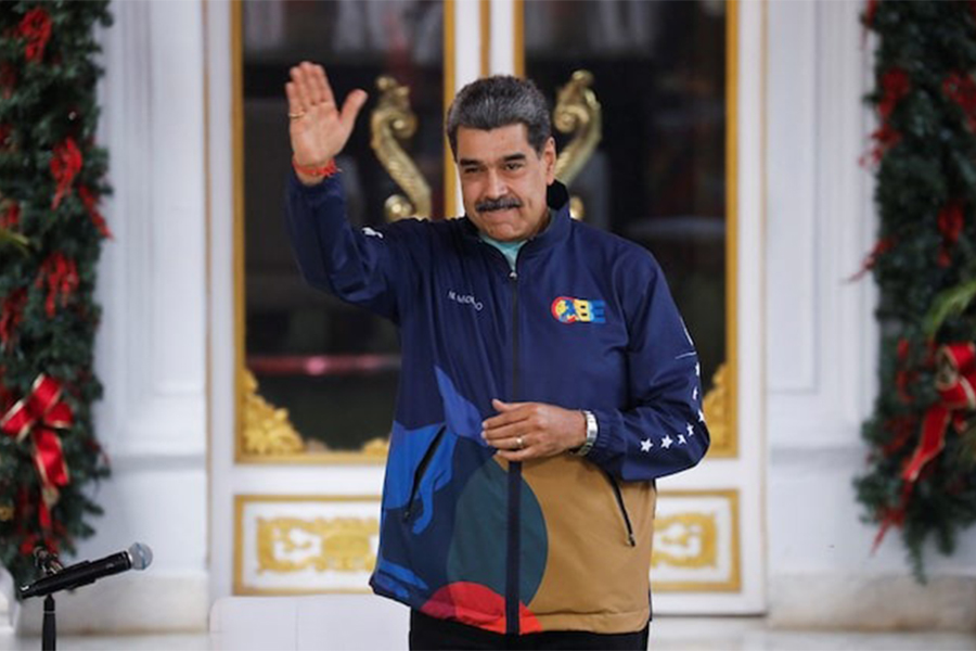 Venezuela's President Nicolas Maduro gestures on the day of a march marking Venezuelan Student Day, in Caracas, Venezuela on November 21, 2025 — Reuters/file