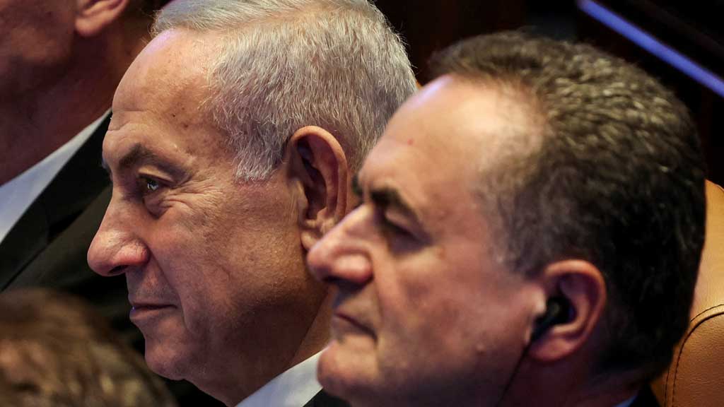 Israeli Prime Minister Benjamin Netanyahu and Foreign Minister Israel Katz attend a Plenum session of the Knesset, Israel's Parliament, in Jerusalem, Jun 11, 2025 REUTERS
