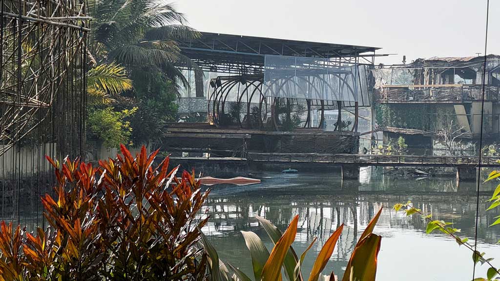The burned remains of the Birch by Romeo Lane nightclub, sealed for investigation after a fire that killed multiple people, in Goa, India, Dec 7, 2025. REUTERS