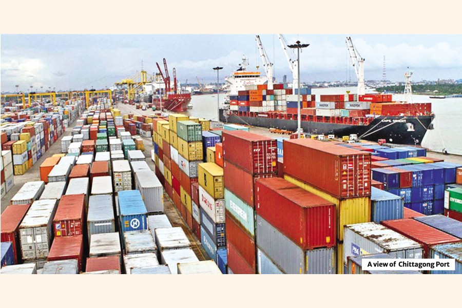 A view of Chittagong Port