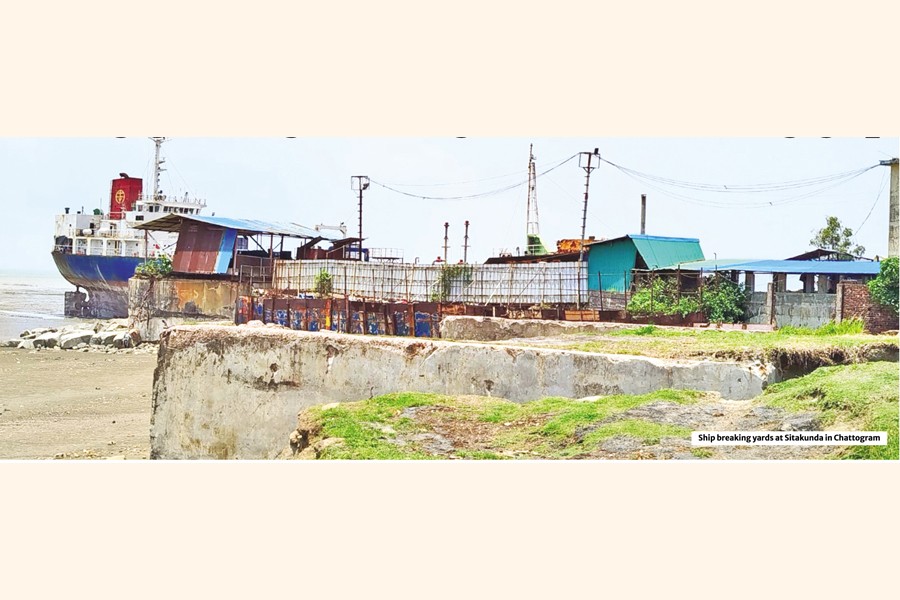 Ship breaking yards at Sitakunda, Chattogram