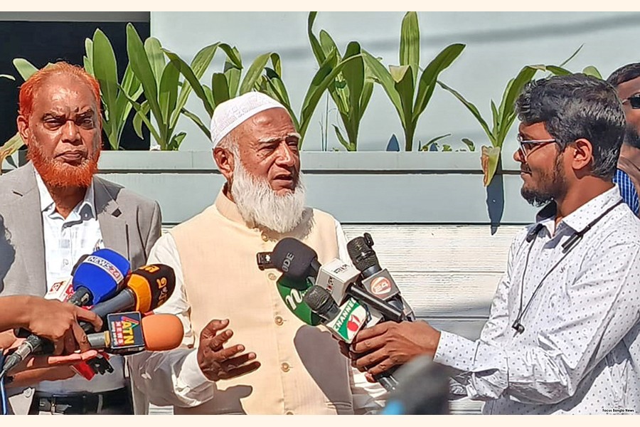 Bangladesh Jamaat-e-Islami Ameer Dr Shafiqur Rahman briefing reporters after paying a courtesy call on the ambassadors of the European Union (EU) countries in the capital on Monday. — Focus Bangla