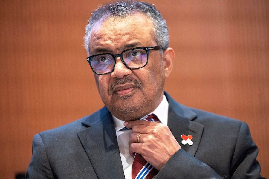 Director-General of the World Health Organisation (WHO) Dr. Tedros Adhanom Ghebreyesus attends the World Health Assembly at the United Nations in Geneva, Switzerland, May 27, 2024.