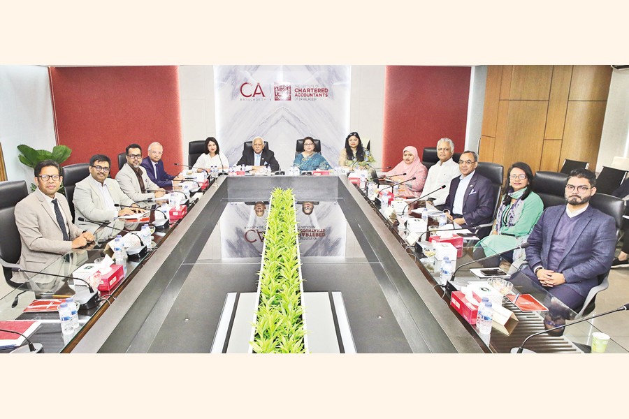 The Institute of Chartered Accountants of Bangladesh and the International Finance Corporation host a roundtable titled 'Advancing Inclusive Governance - Independent Directorship' at CA Bhaban on Thursday. — FE Photo