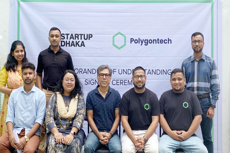 Management of Polygon Technology and StartupDhaka at the MOU signing ceremony