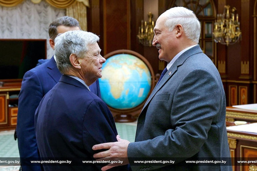 Belarusian President Alexander Lukashenko attends a meeting with John Coale, a representative of US President Donald Trump, in Minsk, Belarus December 12, 2025.