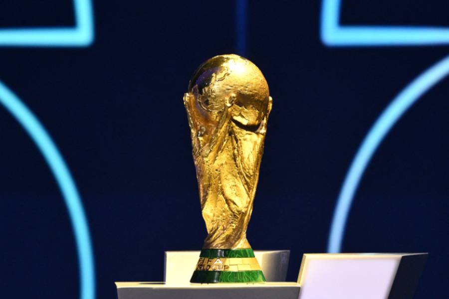 FIFA World Cup 2026 Draw - John F Kennedy Center for the Performing Arts, Washington, DC, US - Dec 5, 2025 General view of the FIFA World Cup trophy during the draw Pool
