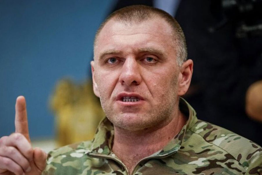 Head of the Security Service of Ukraine Vasyl speaks as he attends a joint press conference with Ukraine's President Volodymyr Zelensky and other top country officials (not pictured), amid Russia's attack on Ukraine, in Kyiv, Ukraine, Oct 31, 2025.