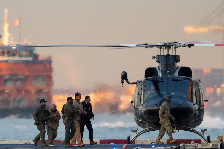 DEA (Drug Enforcement Administration) agents captured Venezuelan President Nicolas Maduro and his wife Cilia Flores out of a helicopter in New York City, January 5. — REUTERS