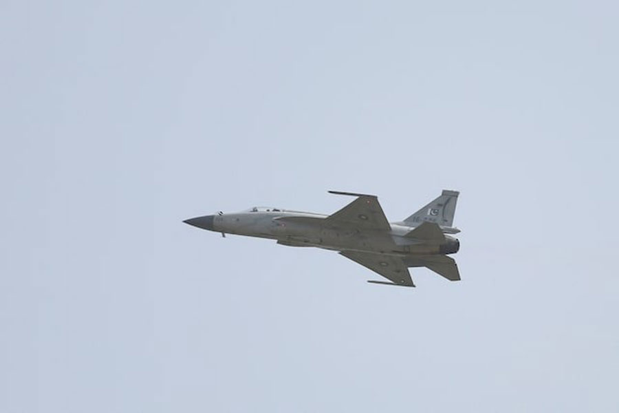 Pakistan Air Force (PAF) JF-17 Thunder fighter jet performs during the Pakistan Day military parade in Islamabad, Pakistan, March 23, 2022.