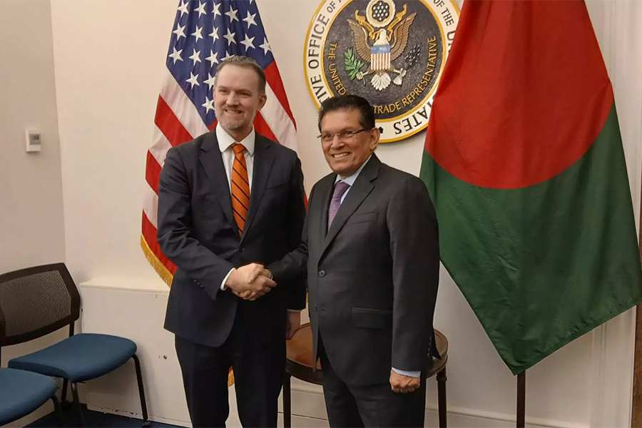 Bangladesh’s National Security Adviser Dr Khalilur Rahman meets US Trade Representative Ambassador Jamieson Greer in Washington DC on Thursday — Photo: Courtesy
