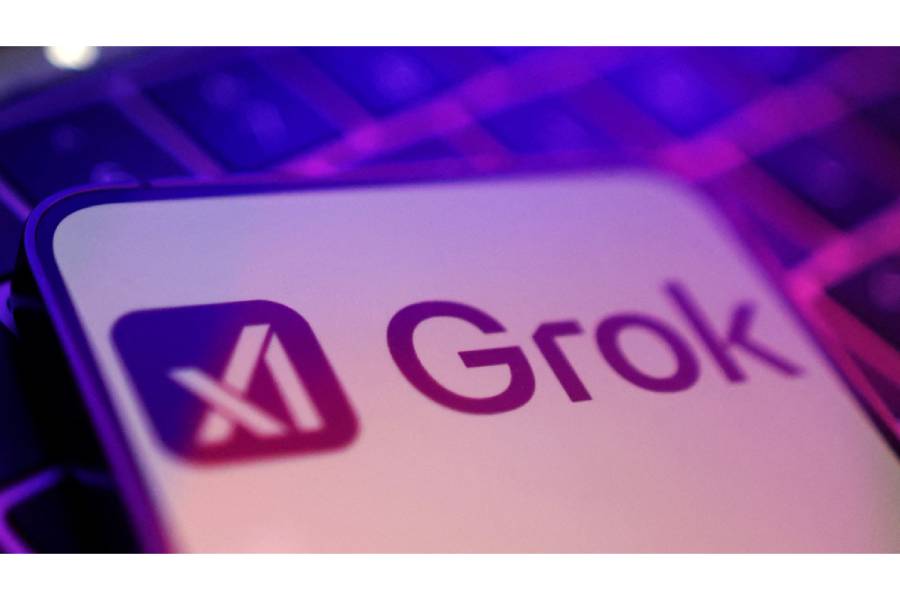 xAI and Grok logos are seen in this illustration taken, Feb 16, 2025.