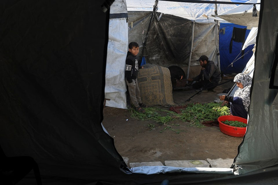Displaced Palestinian families live inside makeshift tents near the 'Yellow Line', in east of Gaza City on January 17, 2026 — Reuters/File