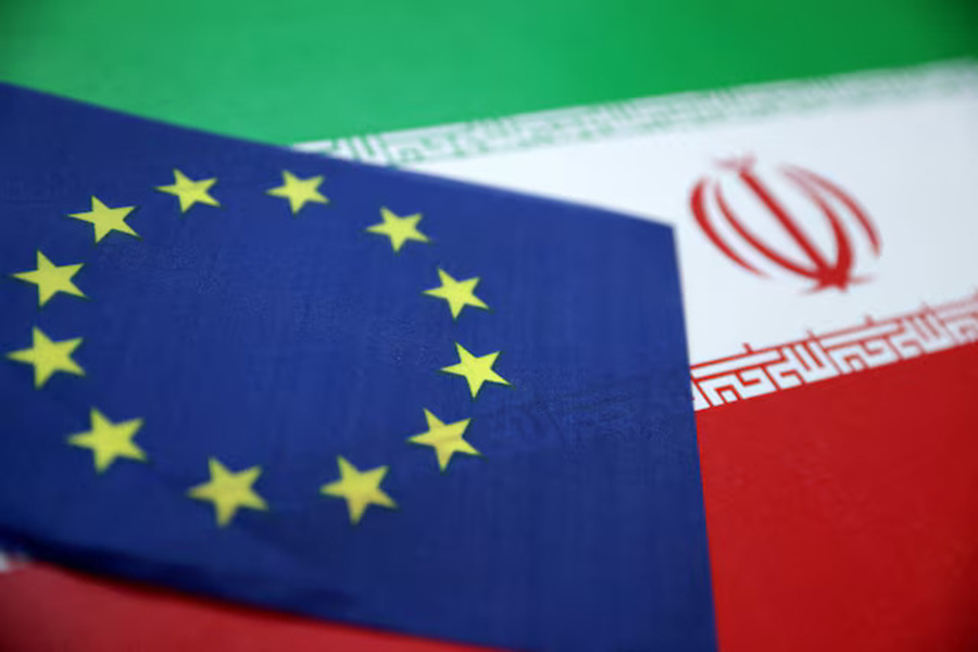 European Union and Iran flags are seen in this illustration taken on June 18, 2025 — Reuters illustration/File