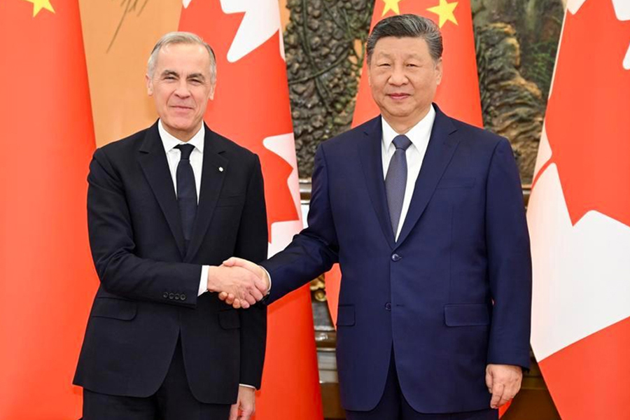 Chinese President Xi Jinping meets with Canadian Prime Minister Mark Carney at the Great Hall of the People in Beijing, capital of China on January 16, 2026 —Xinhua Photo