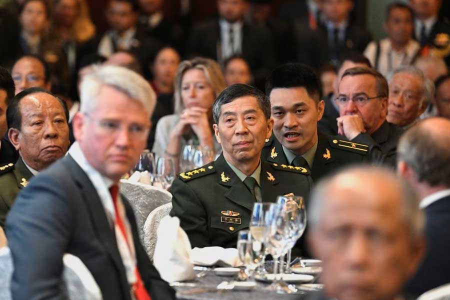 China’s Defence Minister Li Shangfu attending the 20th IISS Shangri-La Dialogue in Singapore on June 2 this year –Reuters file photo