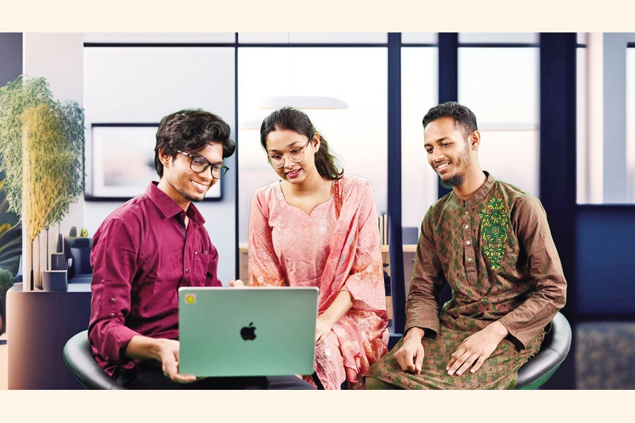 Lead Academy students pose for a photo