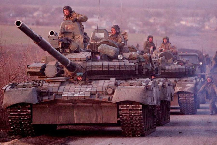 A view shows an armored convoy of pro-Russian troops on a road leading to the besieged southern port city of Mariupol, Ukraine, March 28, 2022 — Reuters File Photo