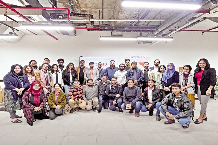 Founders of startups who were onboarded in the second cohort of Orange Corners Bangladesh