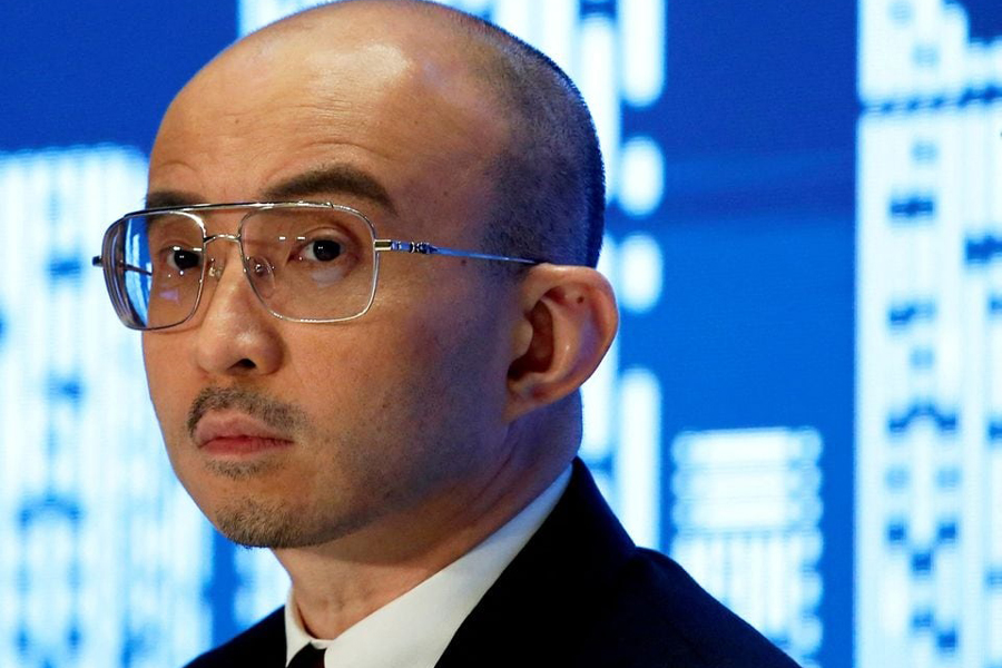 Bao Fan, famed rainmaker and head of China Renaissance Group, holds a news conference to mark the firm's IPO in Hong Kong, China September 13, 2018.