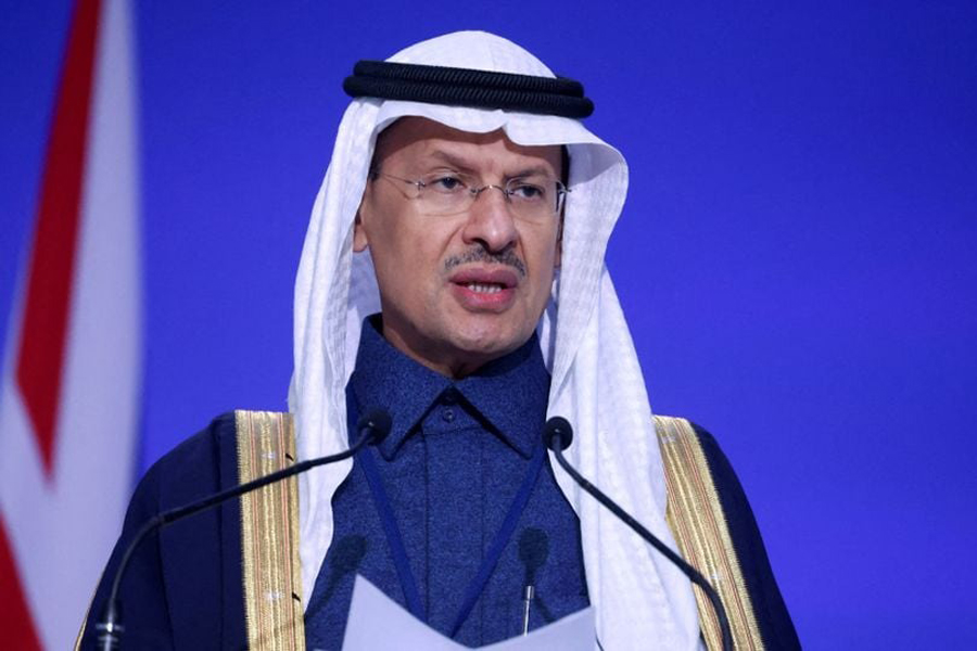 Saudi Energy Minister, Prince Abdulaziz bin Salman al-Saud, speaks during the UN Climate Change Conference (COP26), in Glasgow, Scotland, Britain, November 10, 2021.