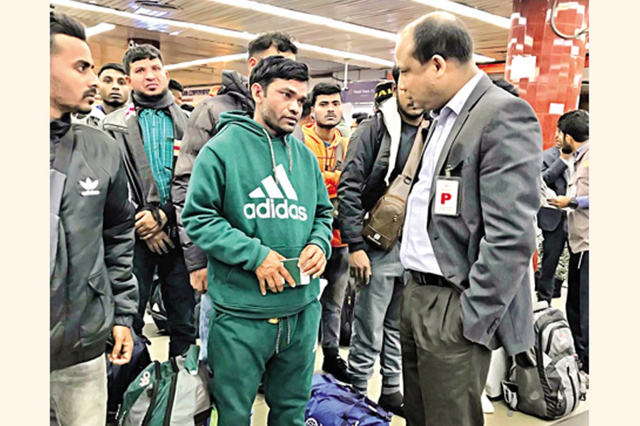 About 144 Bangladeshis migrants who remained stranded in Libya reached Hazrat Shahjalal International Airport in the city on a charter flight of Buraq Air in the early hours of Friday — Focus Bangla