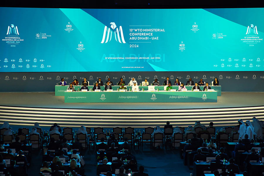 A view of the opening session of the WTO MC13 in Abu Dhabi on Monday- WTO Photo
