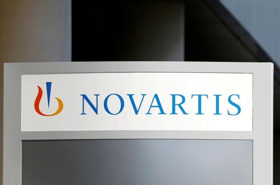 The logo of Swiss drugmaker Novartis is pictured at the French company's headquarters in Rueil-Malmaison near Paris, France on April 22, 2020 — Reuters/Files