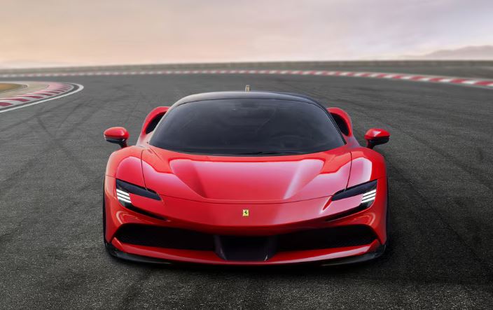Ferrari SF90 Stradale hybrid sports car is displayed at the company's base in Maranello, Italy May 29, 2019. Ferrari/Handout via REUTERS/File Photo