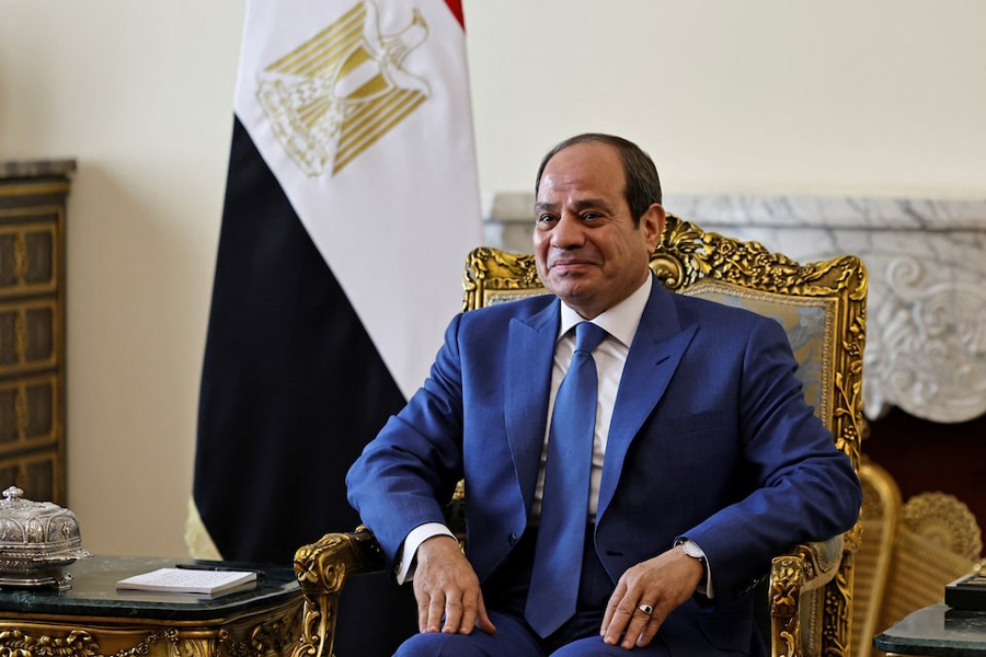 Egyptian President Abdel Fattah al-Sisi attends a meeting with French Foreign Minister Catherine Colonna in Cairo, Egypt on September 14, 2023.