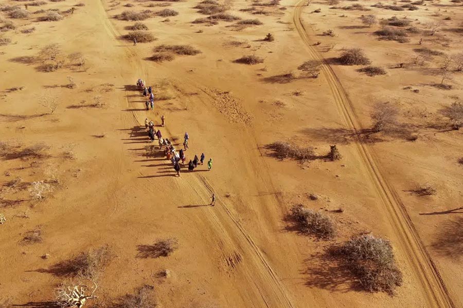 People arriving at a displacement camp on the outskirts of Dollow in Somalia last year amid a drought –AP file photo