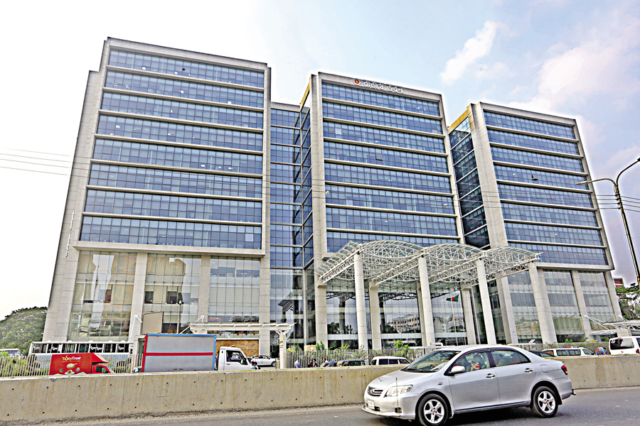Government buildings with glass-walls stand tall in the city’s Agargaon area. The picture was taken on Wednesday. — FE Photo by Asad-Uz-Zaman