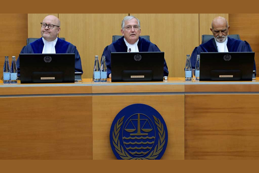 Judge Albert Hoffmann, is pictured before The International Tribunal for the Law of the Sea (ITLOS), gave its advisory opinion on whether countries have a responsibility to reduce emissions and fight climate change in Hamburg, Germany, May 21, 2024.