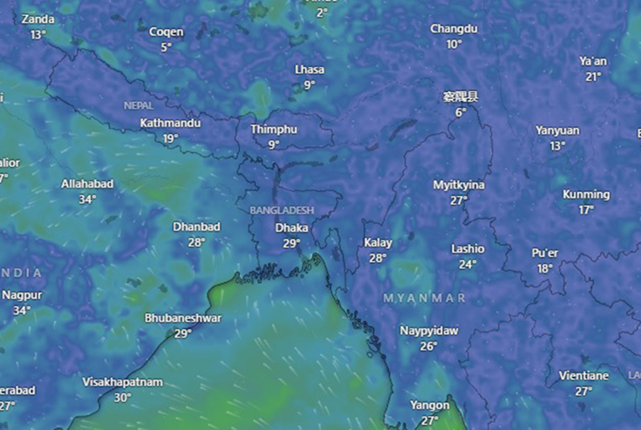 Screengrab taken from Windy — via UNB