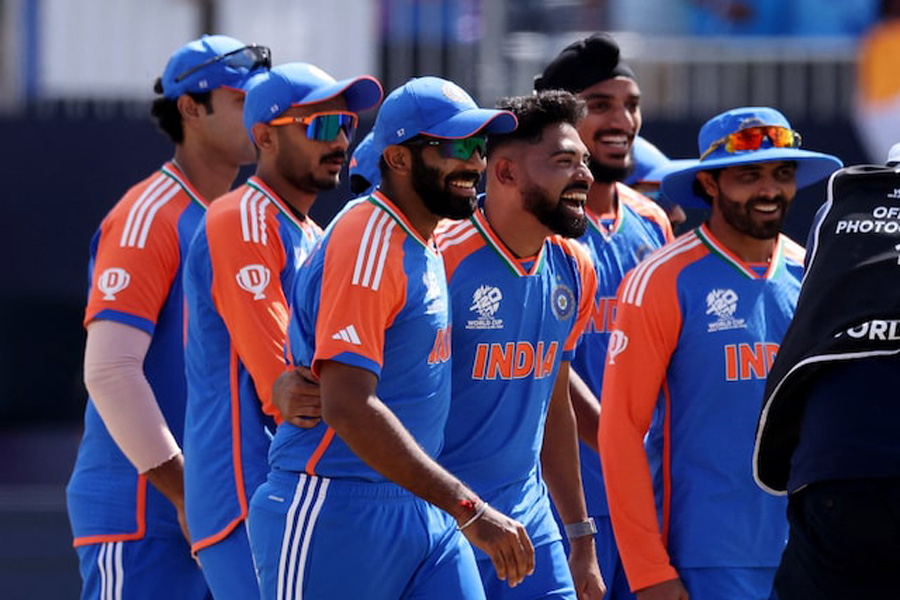India players celebrate after winning the match against Pakistan