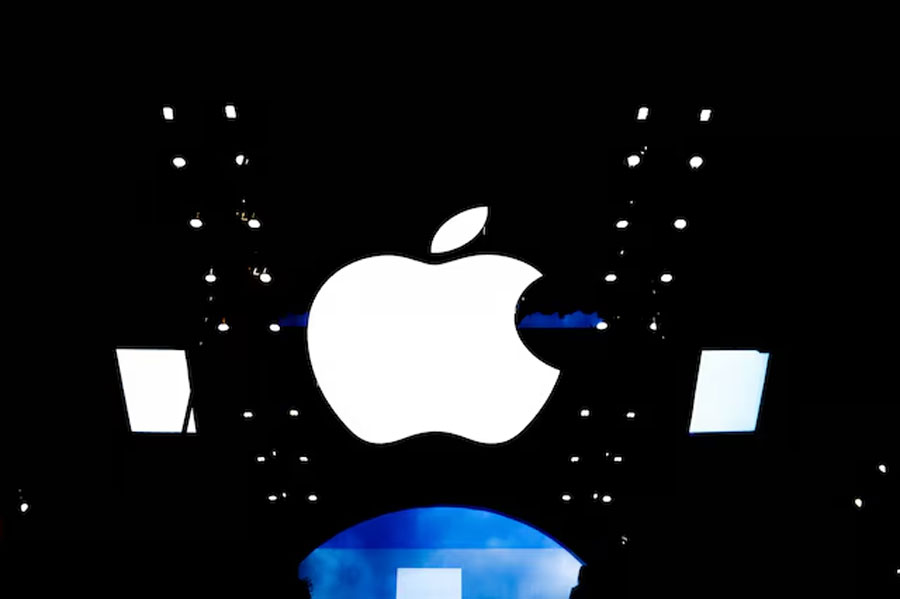 An Apple logo is pictured in an Apple store in Paris, France, March 6, 2024.