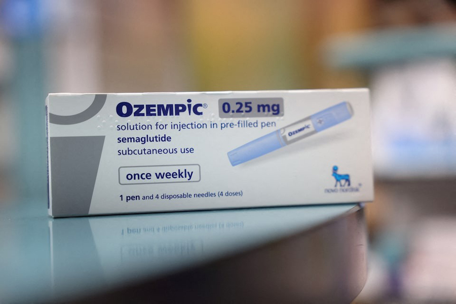 A box of Ozempic made by Novo Nordisk is seen at a pharmacy in London, Britain March 8, 2024.
