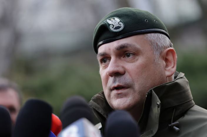 General Wieslaw Kukula, chief of the General Staff of the Polish Armed Forces, speaks during a news conference following National Security Council meeting in Warsaw after an unidentified aerial object entered Polish airspace, Poland, December 29, 2023. Dawid Zuchowicz / Agencja Wyborcza.pl via REUTERS/File Photo