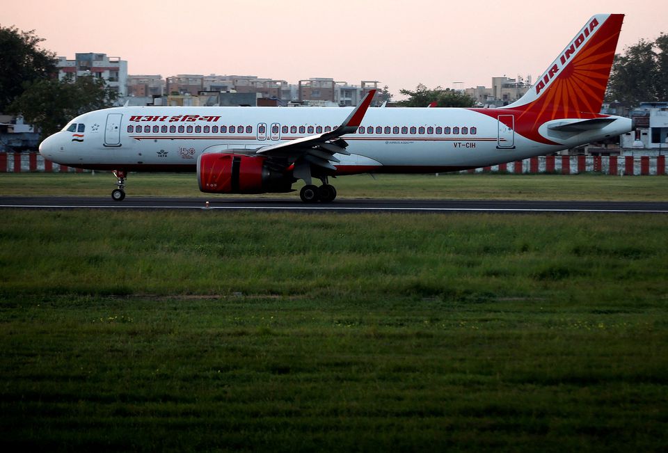 An Air India Airbus A320neo passenger plane moves on the runway after landing at Sardar Vallabhbhai Patel International Airport, in Ahmedabad, India, October 22, 2021. REUTERS/Amit Dave