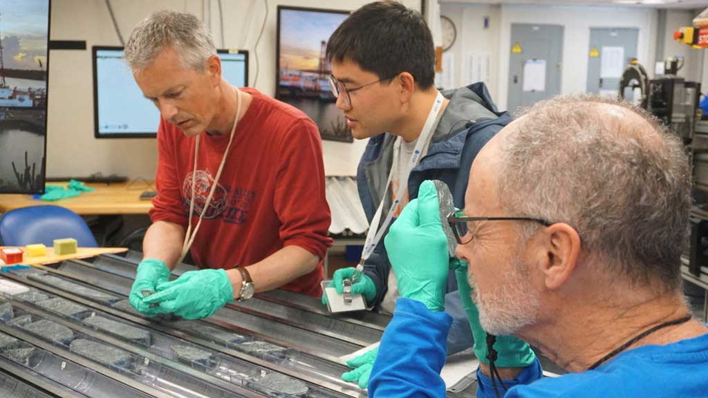 Scientists are analyzing the mantle rocks to establish their mineralogy and chemical makeup. Lesley Anderson/Handout via REUTERS